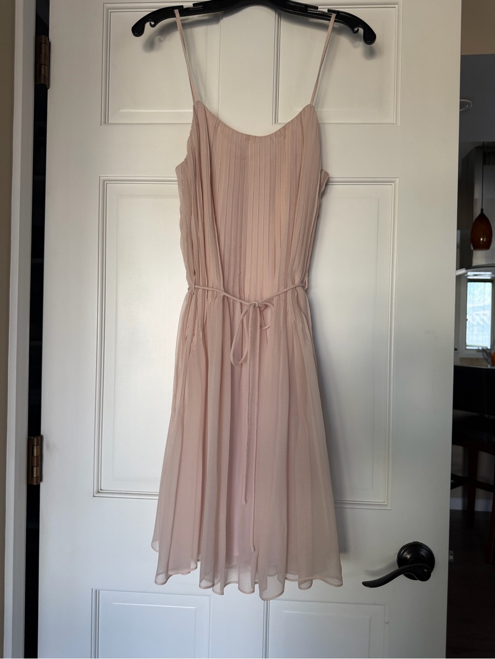 Rebecca Taylor Pale Blush Pleated Midi Dress